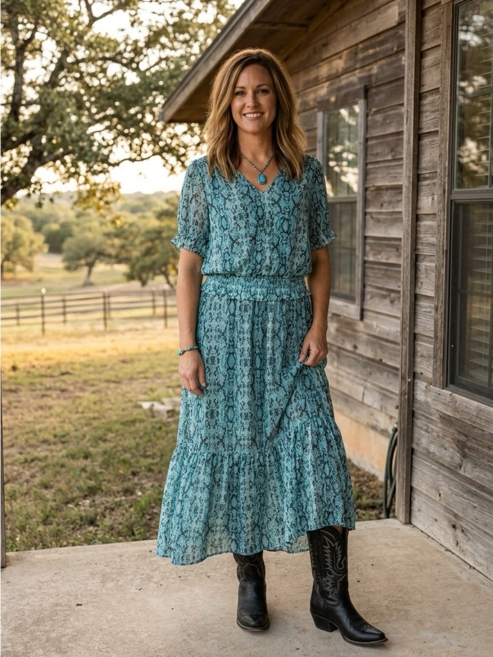 Reba 2 Piece Animal Print Tiered Skirt Set (K-1)
